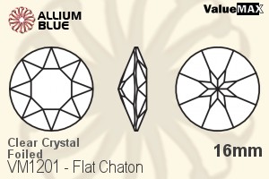 ValueMAX Flat Chaton (VM1201) 16mm - Clear Crystal With Foiling