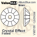 ValueMAX Lochrose Sew-on Stone (VM3100) 8mm - Crystal Effect With Foiling