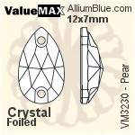 ValueMAX Pear Sew-on Stone (VM3230) 12x7mm - Clear Crystal With Foiling