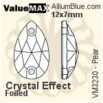 ValueMAX Pear Sew-on Stone (VM3230) 12x7mm - Crystal Effect With Foiling
