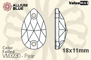 VALUEMAX CRYSTAL Pear Sew-on Stone 18x11mm Light Sapphire F