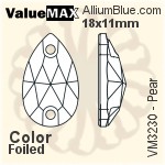 ValueMAX Pear Sew-on Stone (VM3230) 18x11mm - Color With Foiling