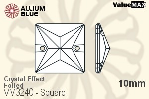VALUEMAX CRYSTAL Square Sew-on Stone 10mm Crystal Aurore Boreale F