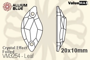 VALUEMAX CRYSTAL Leaf Sew-on Stone 20x10mm Crystal Aurore Boreale F