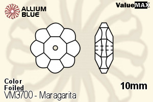 VALUEMAX CRYSTAL Maragarita Sew-on Stone 10mm Topaz F
