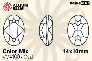 VALUEMAX CRYSTAL Oval Fancy Stone 14x10mm Mixed Color