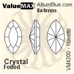 ValueMAX Navette Fancy Stone (VM4200) 8x4mm - Clear Crystal With Foiling