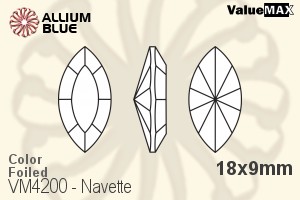 VALUEMAX CRYSTAL Navette Fancy Stone 18x9mm Fern Green F