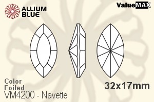 VALUEMAX CRYSTAL Navette Fancy Stone 32x17mm Aqua F