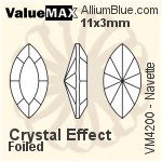 ValueMAX Navette Fancy Stone (VM4200) 11x3mm - Crystal Effect With Foiling