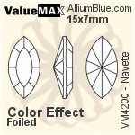 バリューマックス Navette ファンシーストーン (VM4200) 15x7mm - カラー Effect 裏面フォイル