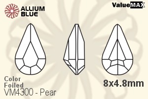 VALUEMAX CRYSTAL Pear Fancy Stone 8x4.8mm Aqua F