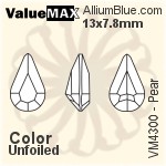 ValueMAX Pear Fancy Stone (VM4300) 13x7.8mm - Color Unfoiled