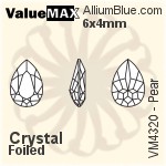 ValueMAX Pear Fancy Stone (VM4320) 6x4mm - Clear Crystal With Foiling
