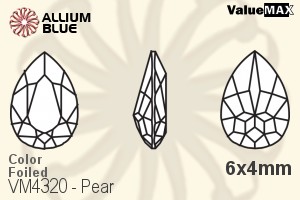 VALUEMAX CRYSTAL Pear Fancy Stone 6x4mm Light Topaz F
