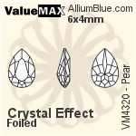 ValueMAX Pear Fancy Stone (VM4320) 6x4mm - Crystal Effect With Foiling