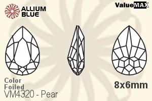 VALUEMAX CRYSTAL Pear Fancy Stone 8x6mm Burgundy F