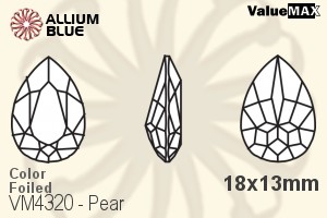 VALUEMAX CRYSTAL Pear Fancy Stone 18x13mm Capri Blue F