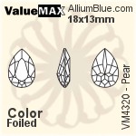 ValueMAX Pear Fancy Stone (VM4320) 18x13mm - Color With Foiling