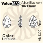ValueMAX Pear Fancy Stone (VM4320) 18x13mm - Color Unfoiled