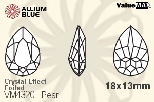 ValueMAX Pear Fancy Stone (VM4320) 18x13mm - Crystal Effect With Foiling