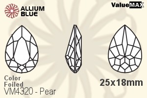 VALUEMAX CRYSTAL Pear Fancy Stone 25x18mm Light Smoked Topaz F