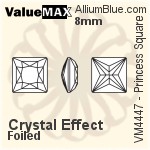 ValueMAX Princess Square Fancy Stone (VM4447) 8mm - Crystal Effect With Foiling