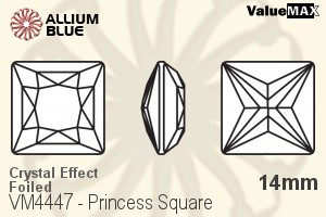 VALUEMAX CRYSTAL Princess Square Fancy Stone 14mm Crystal Champagne F