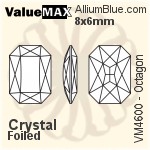 ValueMAX Octagon Fancy Stone (VM4600) 8x6mm - Clear Crystal With Foiling