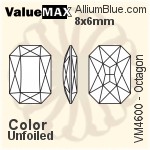 ValueMAX Octagon Fancy Stone (VM4600) 8x6mm - Color Unfoiled