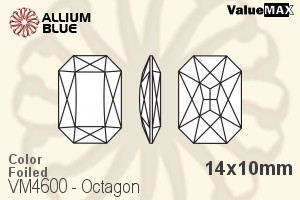 VALUEMAX CRYSTAL Octagon Fancy Stone 14x10mm Black Diamond F