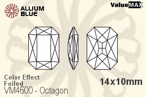 ValueMAX Octagon Fancy Stone (VM4600) 14x10mm - Color Effect With Foiling