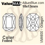 ValueMAX Octagon Fancy Stone (VM4600) 18x13mm - Color With Foiling