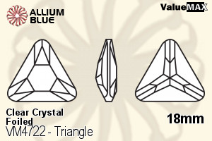 ValueMAX Triangle Fancy Stone (VM4722) 18mm - Clear Crystal With Foiling
