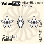 ValueMAX Star Fancy Stone (VM4745) 10mm - Clear Crystal With Foiling