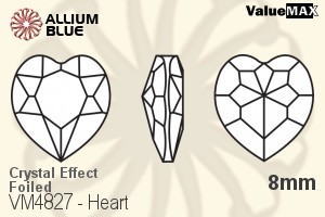 ValueMAX Heart Fancy Stone (VM4827) 8mm - Crystal Effect With Foiling
