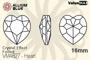 VALUEMAX CRYSTAL Heart Fancy Stone 16mm Crystal Champagne F