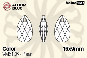 VALUEMAX CRYSTAL Pear 16x9mm Light Rose