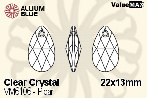 VALUEMAX CRYSTAL Pear 22x13mm Crystal