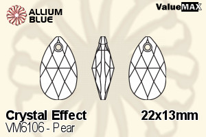 VALUEMAX CRYSTAL Pear 22x13mm Crystal Aurore Boreale