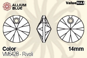 VALUEMAX CRYSTAL Rivoli 14mm Light Topaz