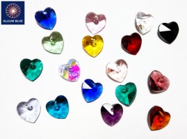 Heart, ペンダント, クリスタル, Mix カラー, 10mm