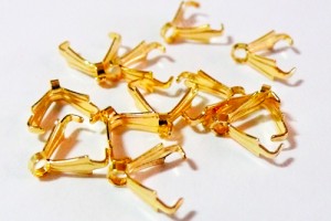 Bail, Nickel-free, Gold Plated, 10mm