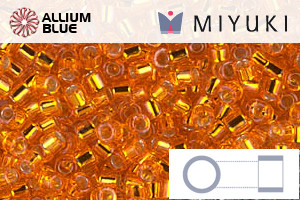 MIYUKI Delica® Seed Beads (DBM0045) 10/0 Round Medium - Silver Lined Orange