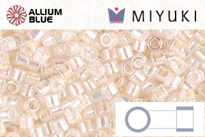 MIYUKI Delica® Seed Beads (DBM0052) 10/0 Round Medium - Pale Peach Lined Crystal AB