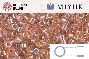 MIYUKI Delica® Seed Beads (DBM0054) 10/0 Round Medium - Dark Peach Lined Crystal AB