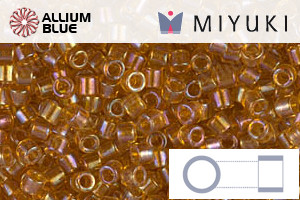 MIYUKI Delica® Seed Beads (DBM0065) 10/0 Round Medium - Lined Topaz AB