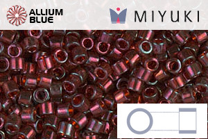 MIYUKI Delica® Seed Beads (DBM0105) 10/0 Round Medium - Garnet Gold Luster