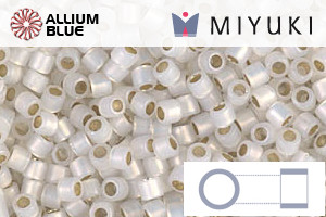 MIYUKI Delica® Seed Beads (DBM0221) 10/0 Round Medium - GiLight Lined White Opal
