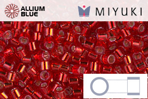 MIYUKI Delica® Seed Beads (DBM0602) 10/0 Round Medium - Dyed Silver Lined Red